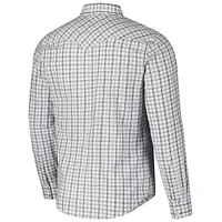 Men's Colosseum x Wrangler White Tennessee Volunteers Plaid Window Pane Long Sleeve Full-Snap Shirt