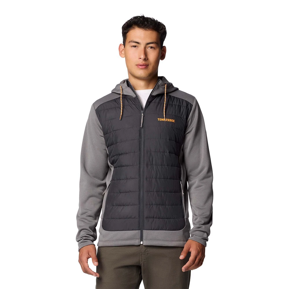 Veste à capuche hybride entièrement zippée Out-Shield pour homme, couleur anthracite/gris, des Tennessee Volunteers de Columbia