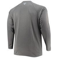 Men's Columbia Charcoal Tennessee Volunteers Big & Tall Terminal Tackle Omni-Shade Long Sleeve Raglan T-Shirt