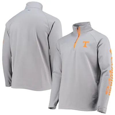 Tennessee Volunteers Columbia Terminal Tackle Fleece Raglan Omni-Shade Quarter-Zip Jacket - Gray