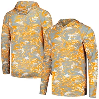 T-shirt à capuche manches longues pour homme Columbia Tennessee Orange Volunteers PFG Terminal Tackle Omni-Shade Rippled