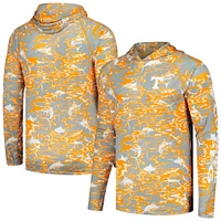 T-shirt à capuche manches longues pour homme Columbia Tennessee Orange Volunteers PFG Terminal Tackle Omni-Shade Rippled