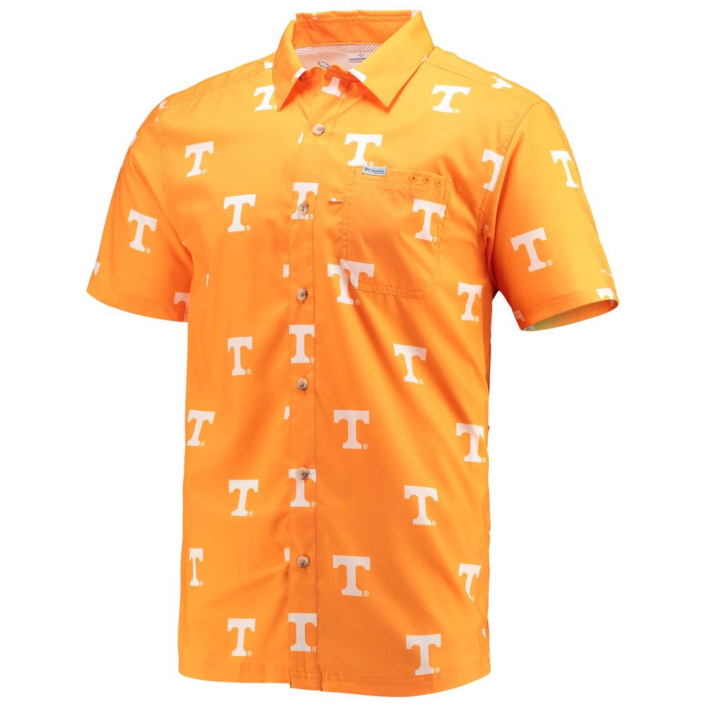 Men's Columbia Tennessee Orange Volunteers Super Slack Tide Omni-Shade Button-Up Shirt