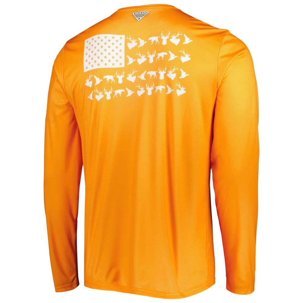 Men's Columbia Tennessee Orange Volunteers Terminal Shot Omni-Shade Omni-Wick Long Sleeve T-Shirt