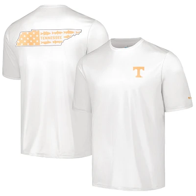 T-shirt Columbia White Tennessee Volunteers Terminal Tackle State Omni-Shade pour homme