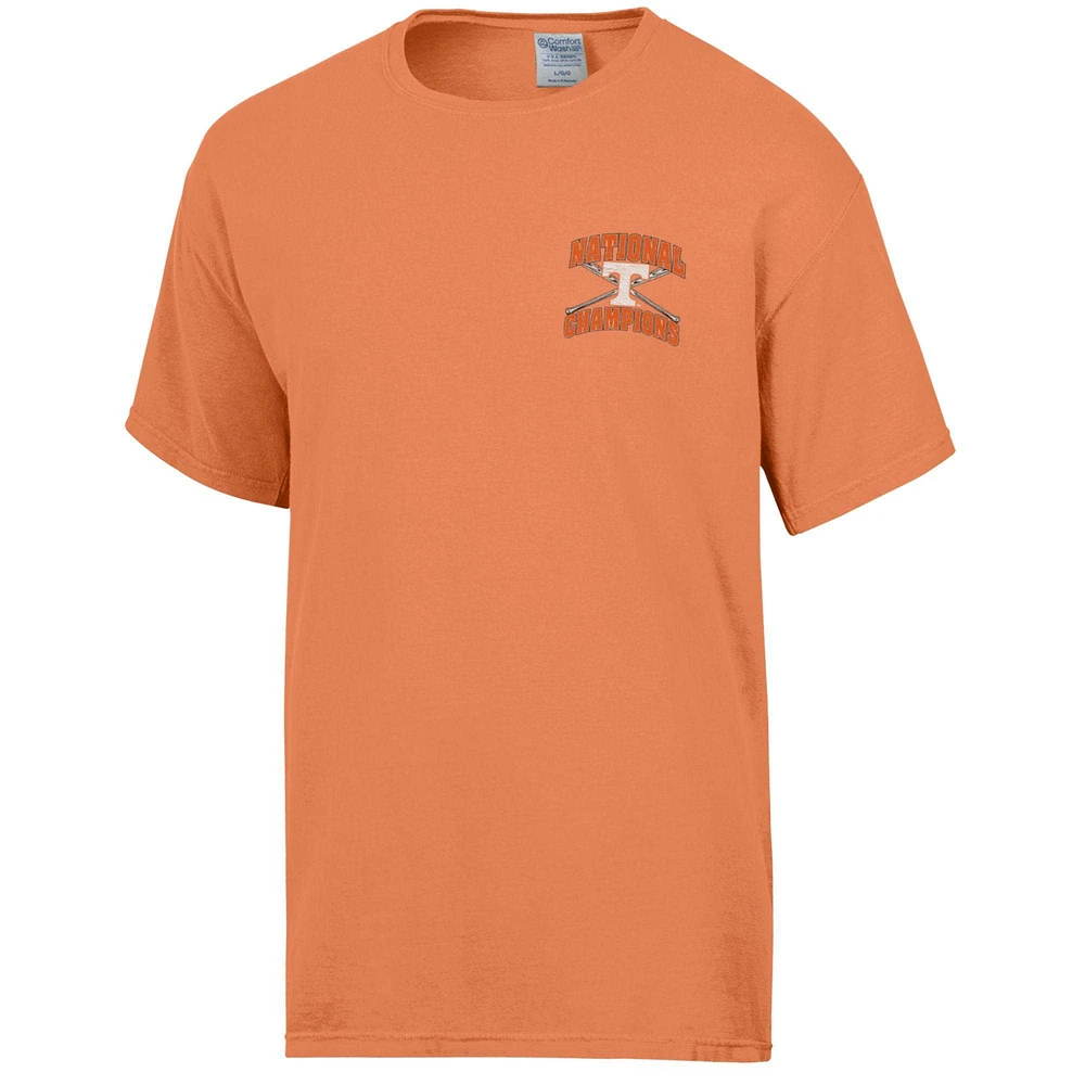 Men's Comfort Wash Tennessee Orange Volunteers 2024 NCAA Baseball College World Series Champions T-Shirt