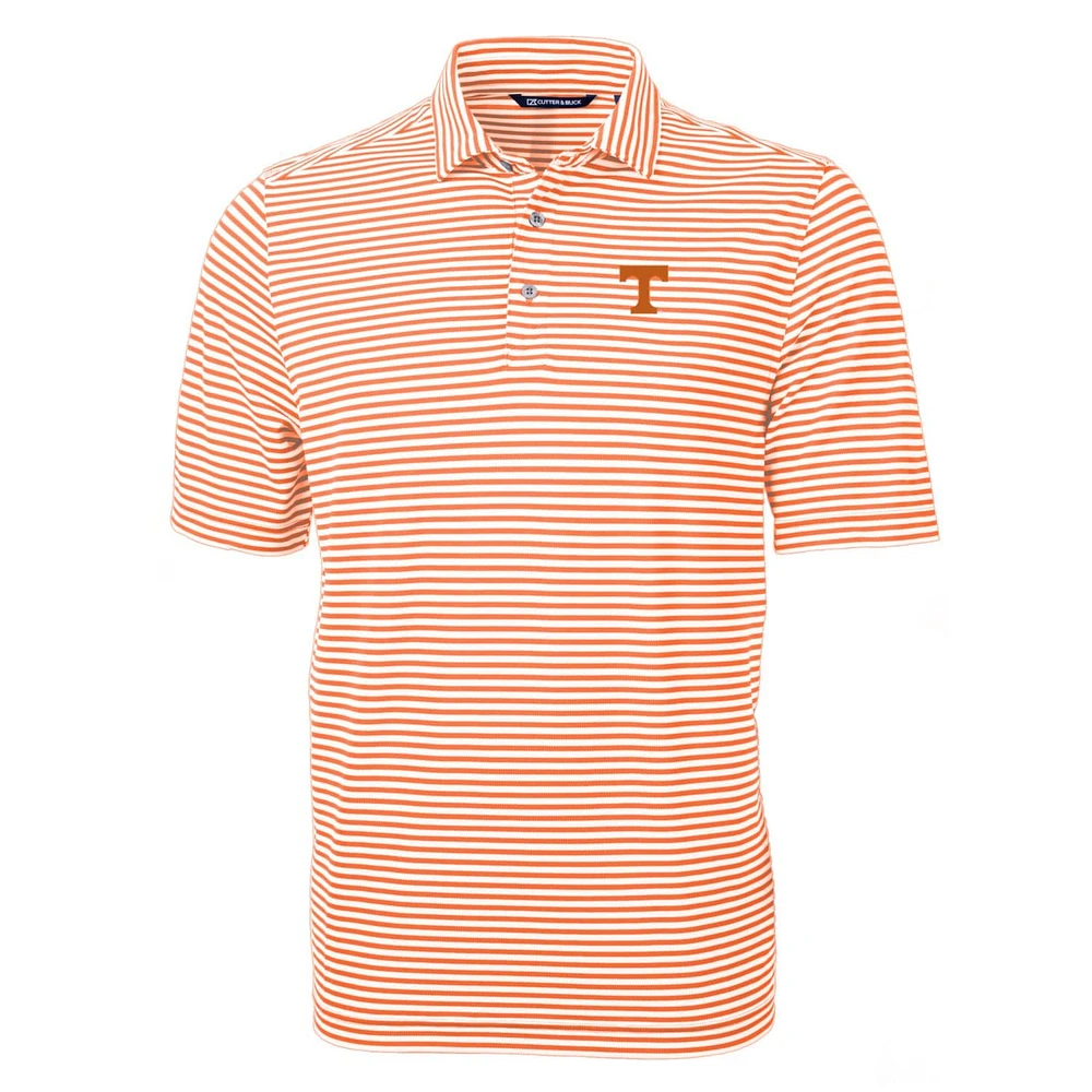 Polo recyclé à rayures écologiques Virtue des Tennessee Volunteers pour homme, Cutter & Buck, orange