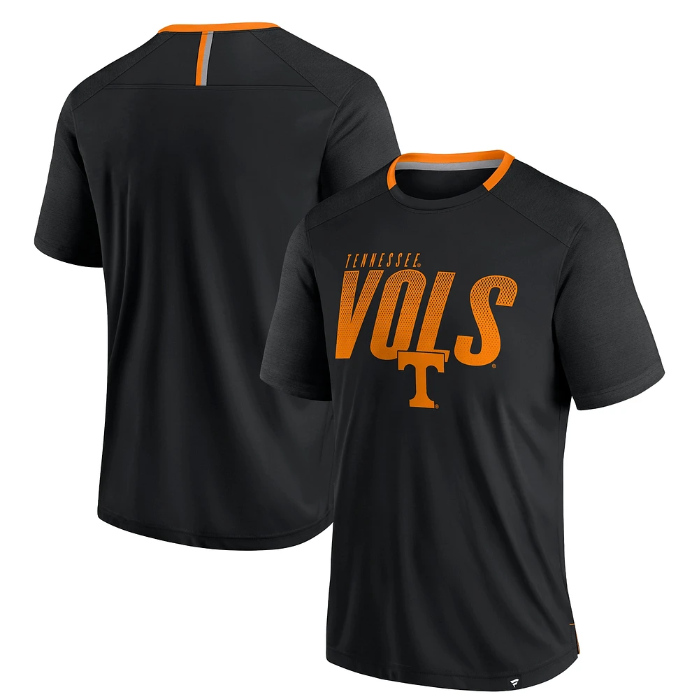 T-shirt noir fanatique pour homme Tennessee Volunteers Defender Fade Slant