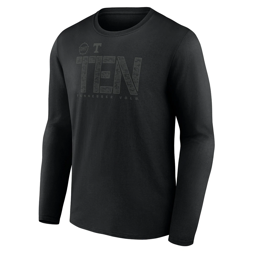 T-shirt à manches longues noir pour hommes Fanatics Tennessee Volunteers OHT Tricode