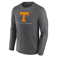 Men's Fanatics Charcoal Tennessee Volunteers Defender Long Sleeve T-Shirt