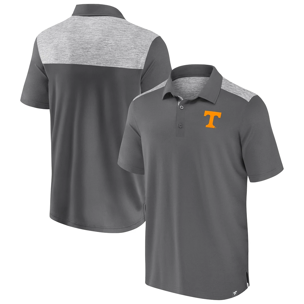 Men's Fanatics Gray Tennessee Volunteers Iconic Brushed Blocked Polo