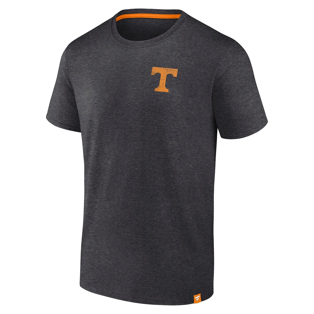 Men's Fanatics Heather Charcoal Tennessee Volunteers Iconic T-Shirt