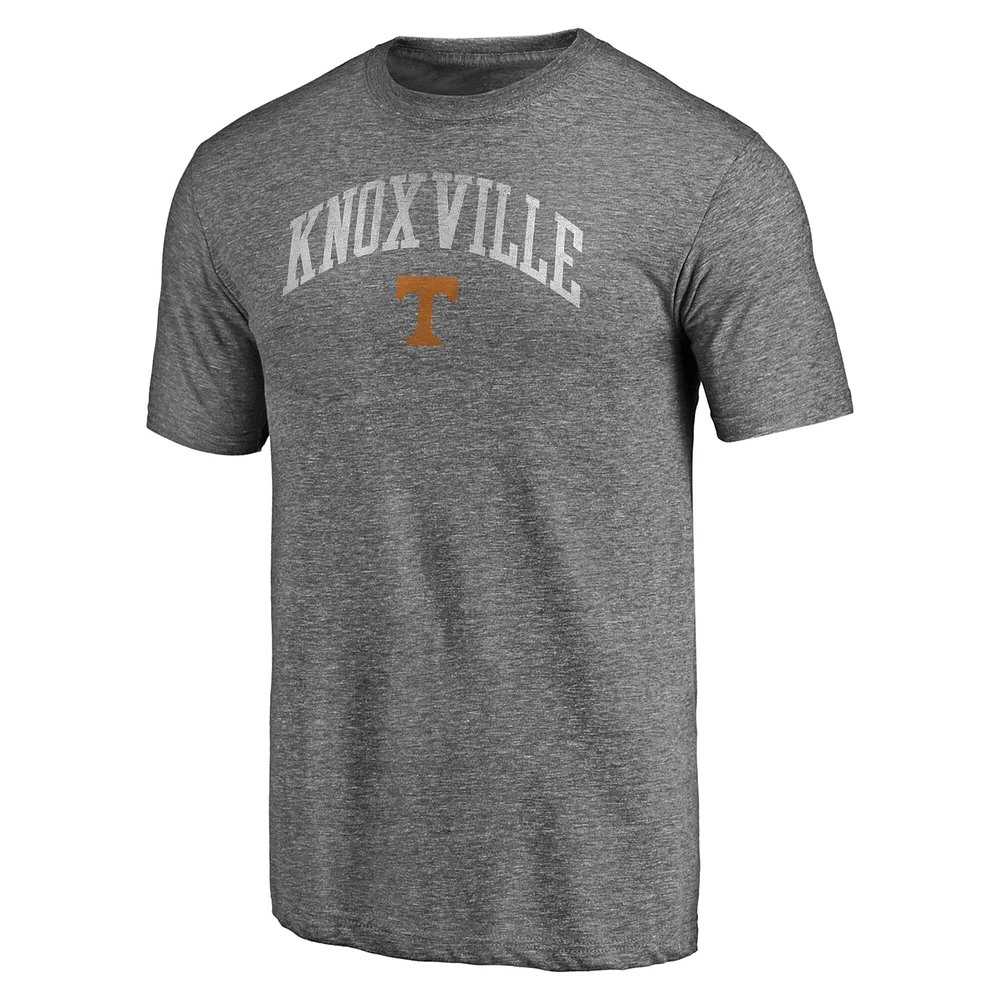 Men's Fanatics Heather Gray Tennessee Volunteers Arched City Tri-Blend T-Shirt