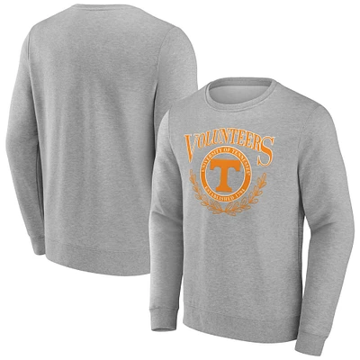 Men's Fanatics Heather Gray Tennessee Volunteers Laurel Classic Fleece Pullover Sweatshirt