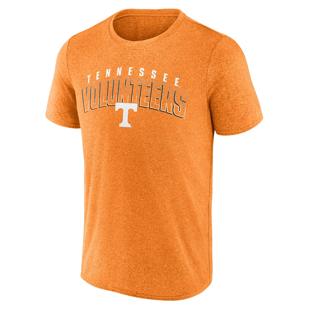 T-shirt Fanatics Heather Tennessee Orange Volunteers Outline Split pour homme