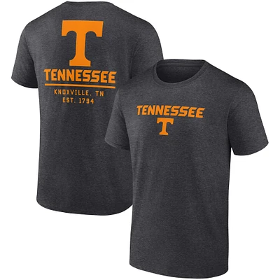 Men's Fanatics Heathered Charcoal Tennessee Volunteers Game Day 2-Hit T-Shirt