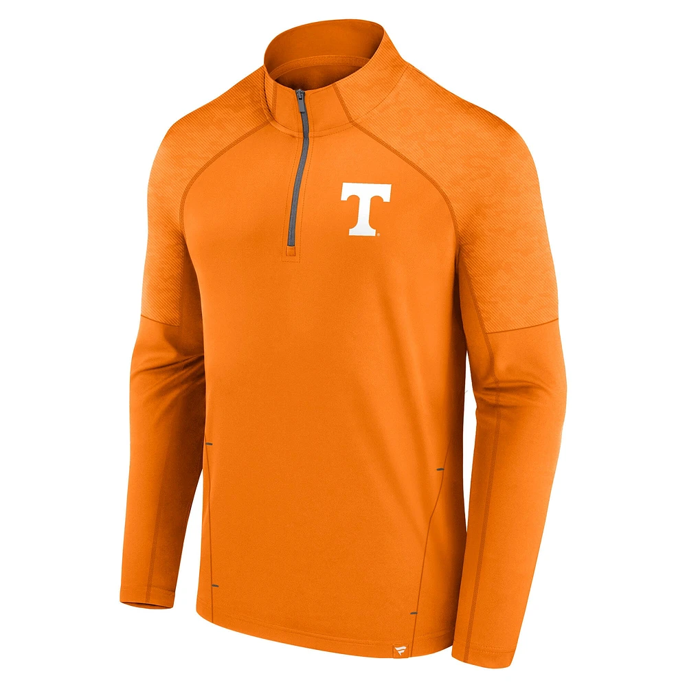 Men's Fanatics Tennessee Orange Volunteers Tonal Camo Quarter-Zip Raglan Top
