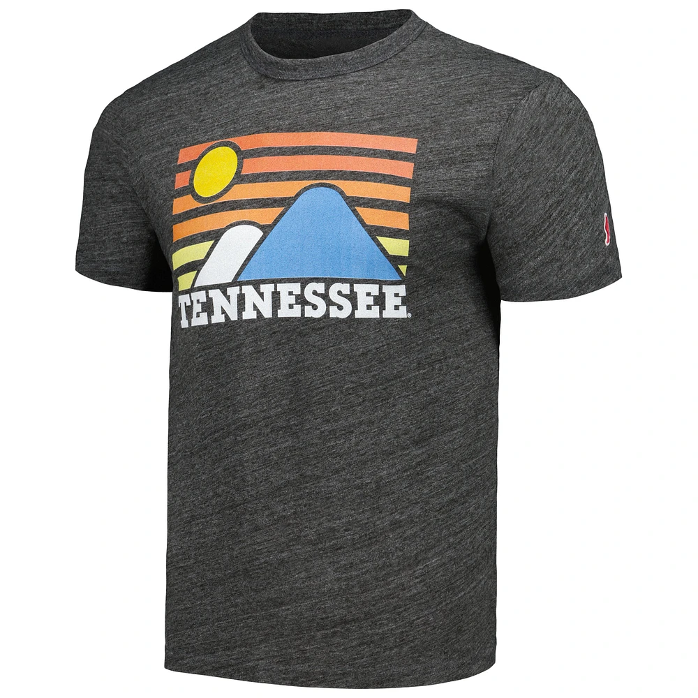 Men's League Collegiate Wear Heather Charcoal Tennessee Volunteers Hyper Local Victory Falls Tri-Blend T-Shirt