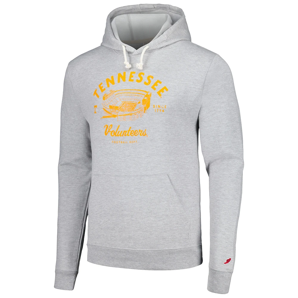 Sweat à capuche essentiel pour hommes League Collegiate Wear Heather Grey Tennessee Volunteers Stadium