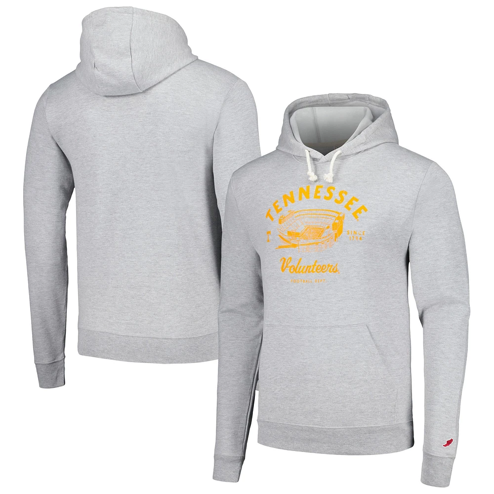 Sweat à capuche essentiel pour hommes League Collegiate Wear Heather Grey Tennessee Volunteers Stadium