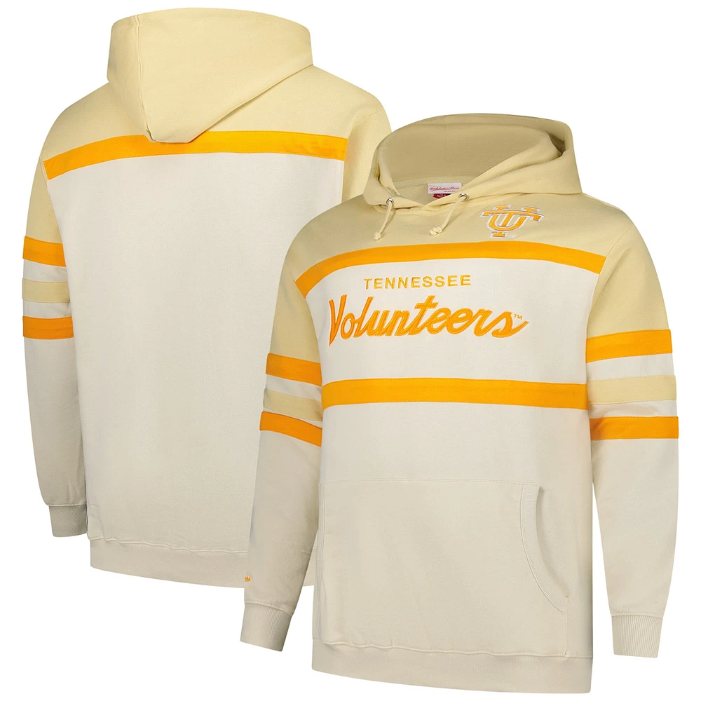 Sweat à capuche Mitchell & Ness pour homme, couleur crème, entraîneur-chef des Tennessee Volunteers, taille grande et