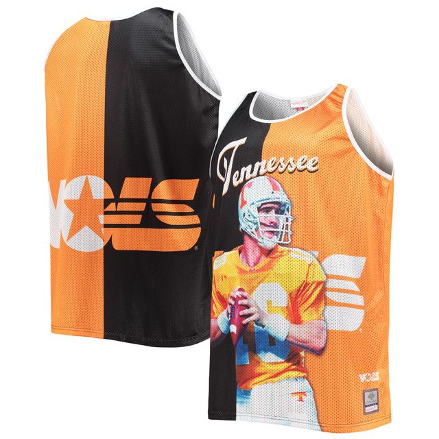 Débardeur pour homme Mitchell & Ness Peyton Manning Noir/Tennessee Orange Tennessee Volunteers Sublimated Player Big Tall