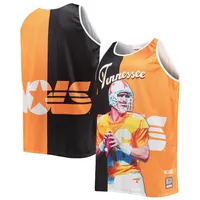 Men's Mitchell & Ness Peyton Manning Black/Tennessee Orange Tennessee Volunteers Sublimated Player Big Tall Tank Top