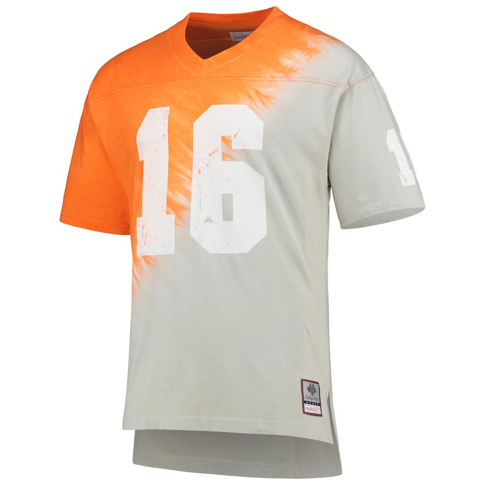 Men's Mitchell & Ness Peyton Manning Tennessee Orange/Gray Volunteers Name Number Tie-Dye V-Neck T-Shirt