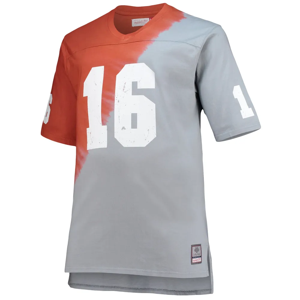 T-shirt à col en V teint par nœuds Mitchell & Ness pour homme Peyton Manning Tennessee orange/gris Volunteers