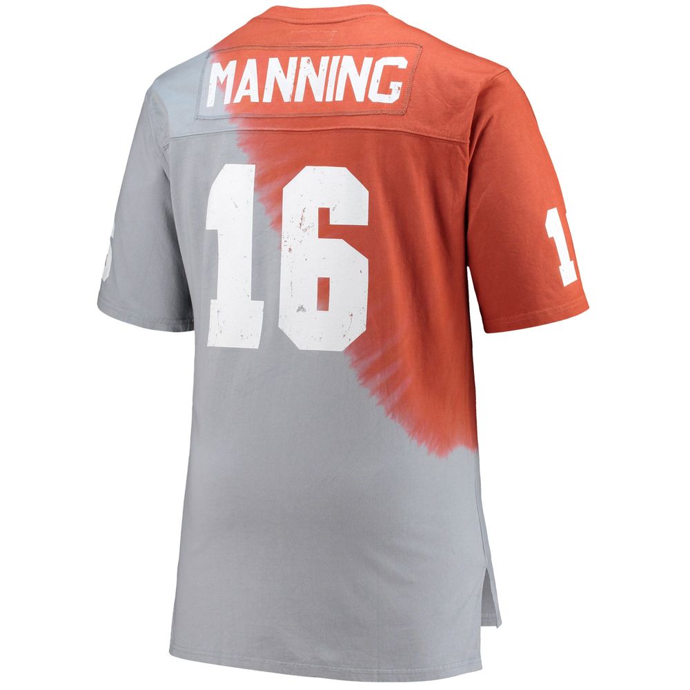 Men's Mitchell & Ness Peyton Manning Tennessee Orange/Gray Volunteers Name Number Tie-Dye V-Neck T-Shirt