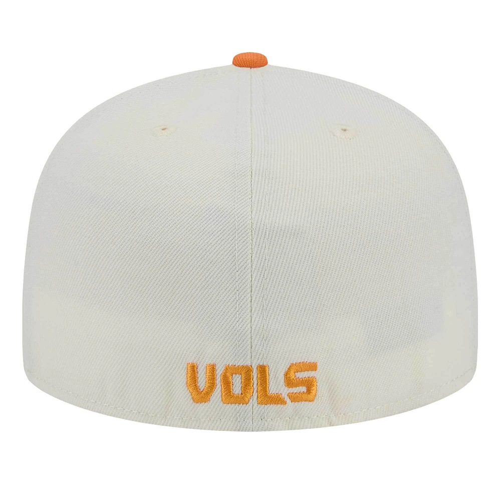 Men's New Era Cream Tennessee Volunteers Chrome 59FIFTY Fitted Hat