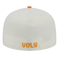 Men's New Era Cream Tennessee Volunteers Chrome 59FIFTY Fitted Hat
