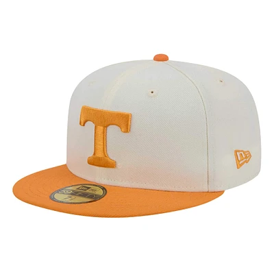 Men's New Era Cream Tennessee Volunteers Chrome 59FIFTY Fitted Hat