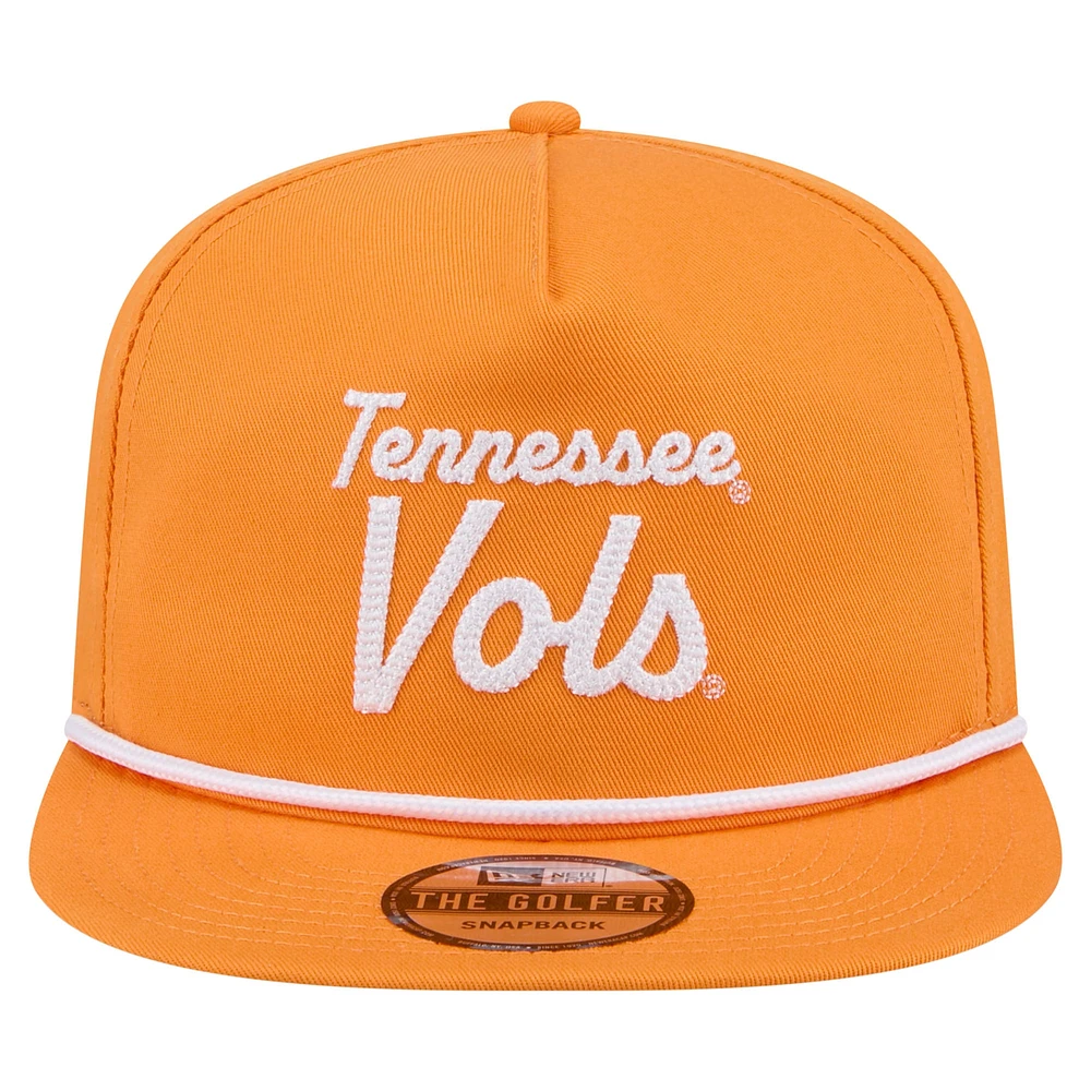 Men's New Era Tennessee Orange Tennessee Volunteers Adventure Team Text Golfer Snapback Hat