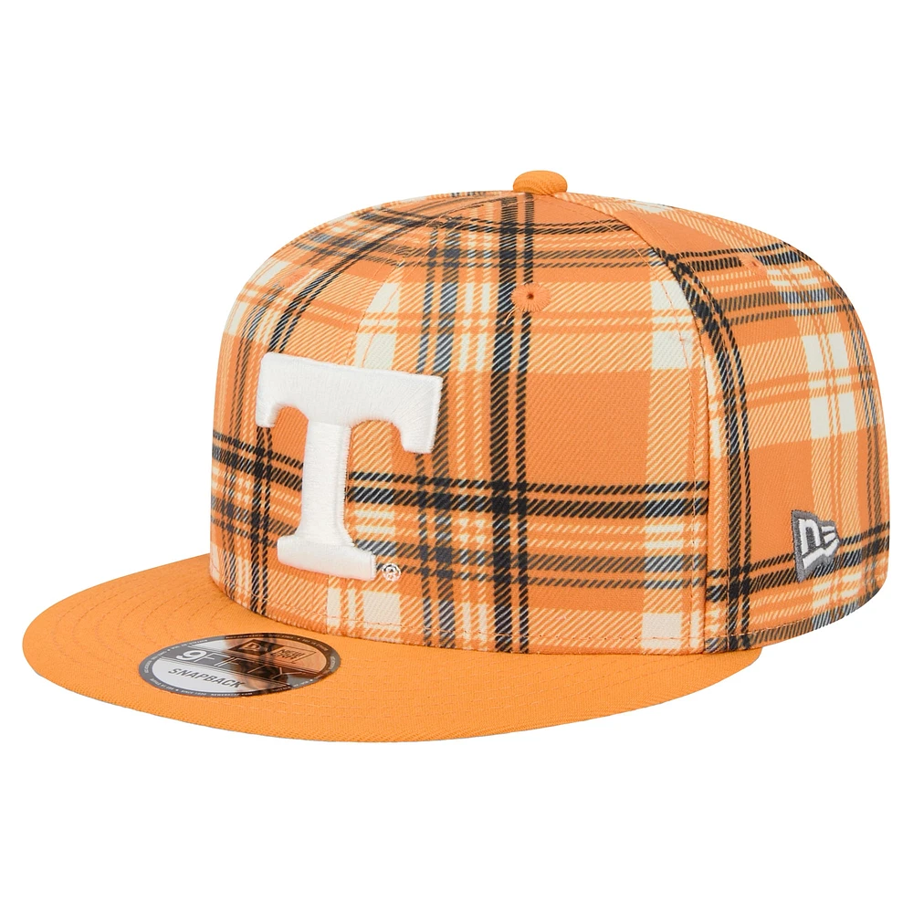 Men's New Era Tennessee Orange Tennessee Volunteers Plaid 9FIFTY Snapback Hat