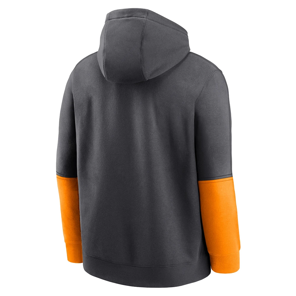 Men's Nike Tennessee Orange/Anthracite Volunteers 2024 Sideline Club Pullover Hoodie