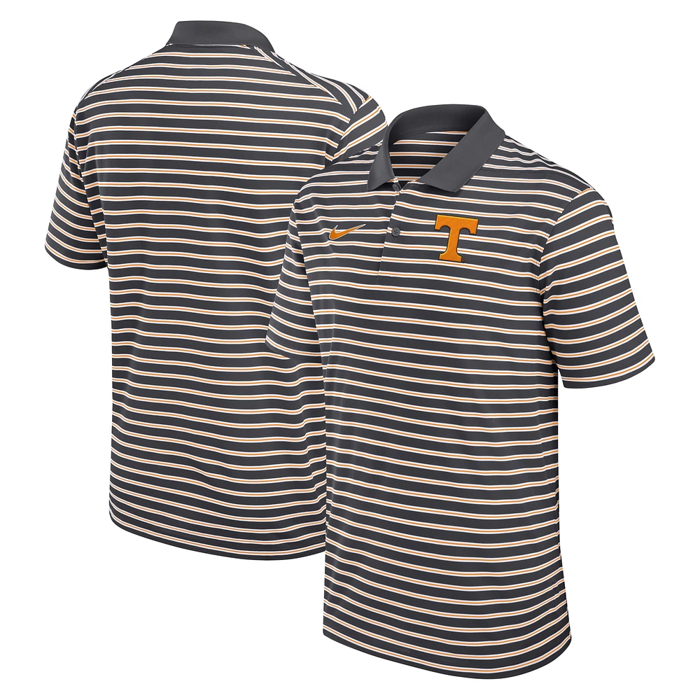 Polo de performance rayé Nike pour hommes, anthracite/blanc, Tennessee Volunteers Primetime Victory