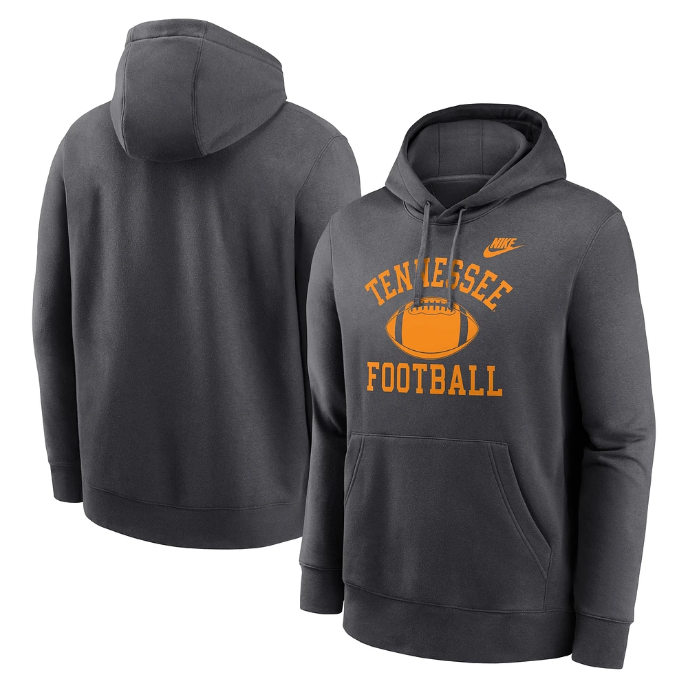 Men's Nike Anthracite Tennessee Volunteers Legacy Football Icon Club Fleece Pullover Hoodie