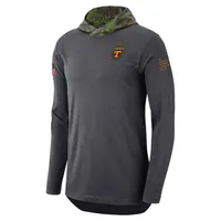 Men's Nike Anthracite Tennessee Volunteers Military Long Sleeve Hoodie T-Shirt