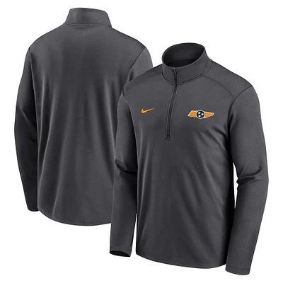 Haut à enfiler demi-zip Nike Tennessee Volunteers Pacer pour homme, anthracite