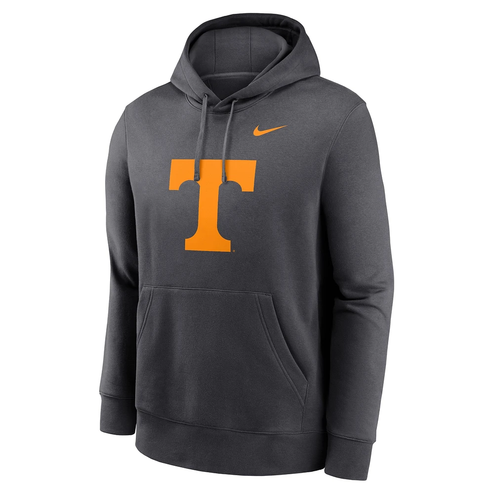 Men's Nike Anthracite Tennessee Volunteers Primetime Club Fleece Pullover Hoodie