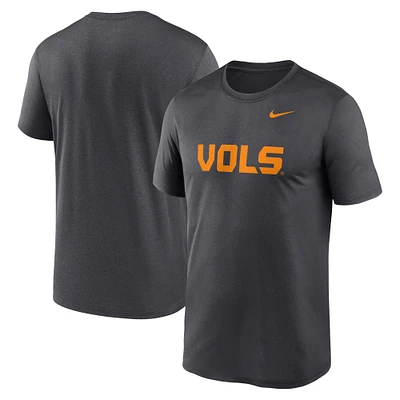 T-shirt avec logo alternatif Nike pour hommes, anthracite Tennessee Volunteers Primetime Legend