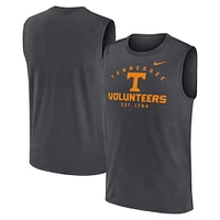 Débardeur musculaire Nike Anthracite Tennessee Volunteers Primetime Legend Lock Up Performance pour hommes