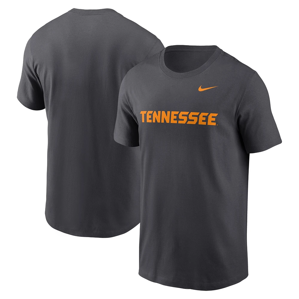 T-shirt Nike pour hommes, anthracite, Tennessee Volunteers, Primetime Wordmark