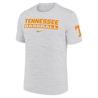 T-shirt Nike Ash Tennessee Volunteers Velocity Baseball Wordmark Stack Performance pour homme
