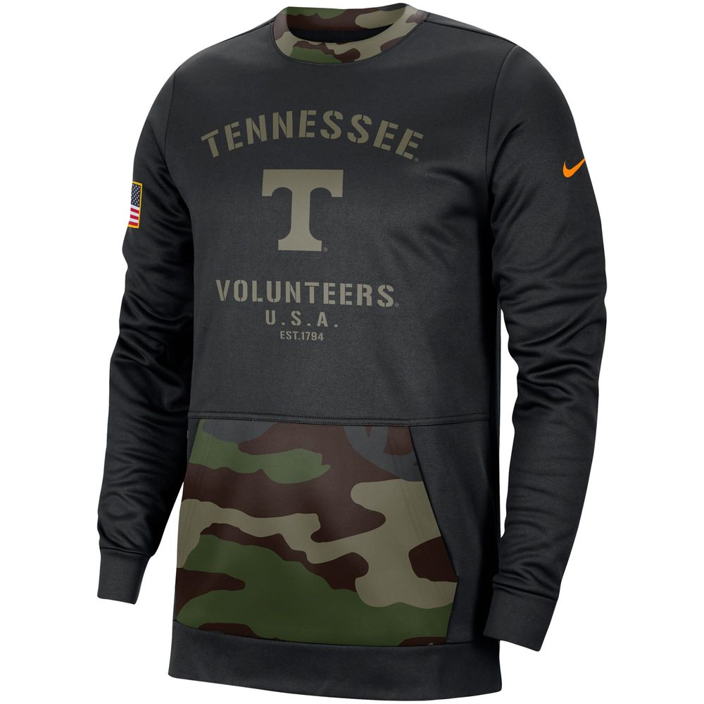 Men's Nike Black/Camo Tennessee Volunteers Military Appreciation Performance Pullover Sweatshirt