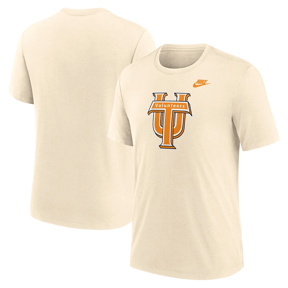 Men's Nike Cream Tennessee Volunteers Vault Logo Tri-Blend T-Shirt