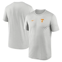 T-shirt Nike gris Tennessee Volunteers 2025 Sideline pour homme avec petit logo Legend Performance