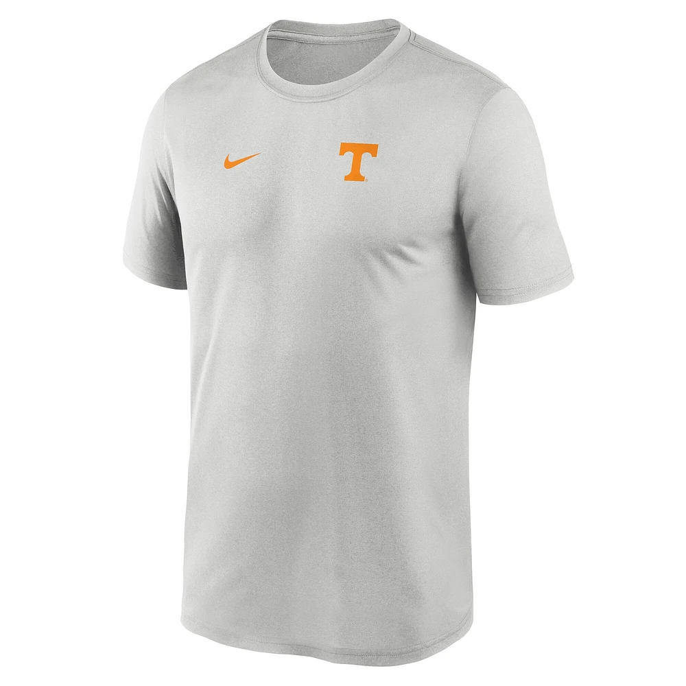 T-shirt Nike gris Tennessee Volunteers 2025 Sideline pour homme avec petit logo Legend Performance