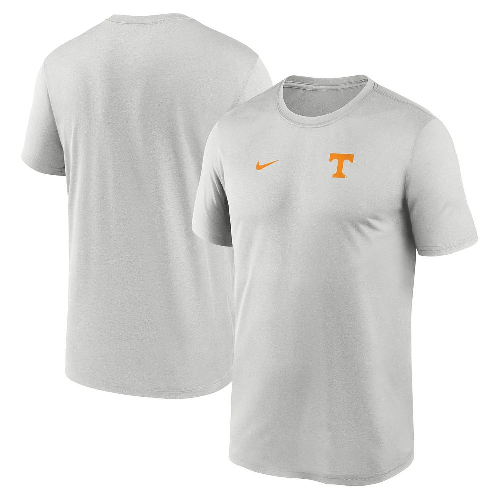 T-shirt Nike gris Tennessee Volunteers 2025 Sideline pour homme avec petit logo Legend Performance